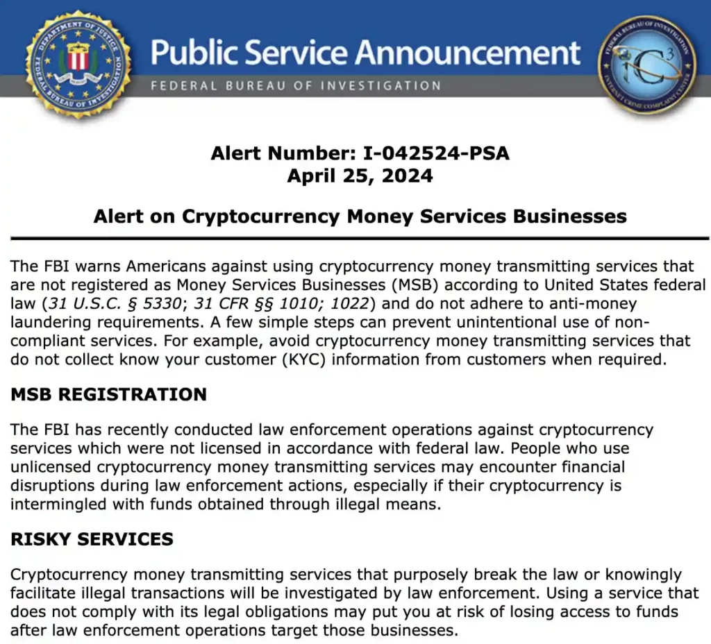 La nueva regla del FBI para frenar las criptomonedas 