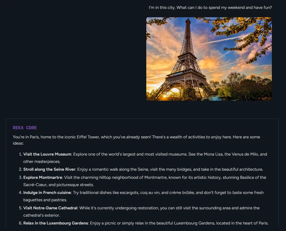 reka core infiere que el usuario está en París a partir de una foto